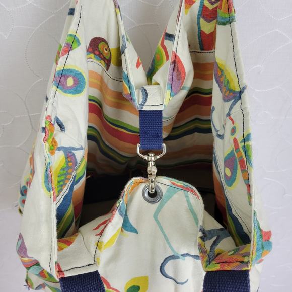 Be You Women's Tote‎ Bag 24"x18" White Floral Animal Print Double Handle Strap - Picture 6 of 8